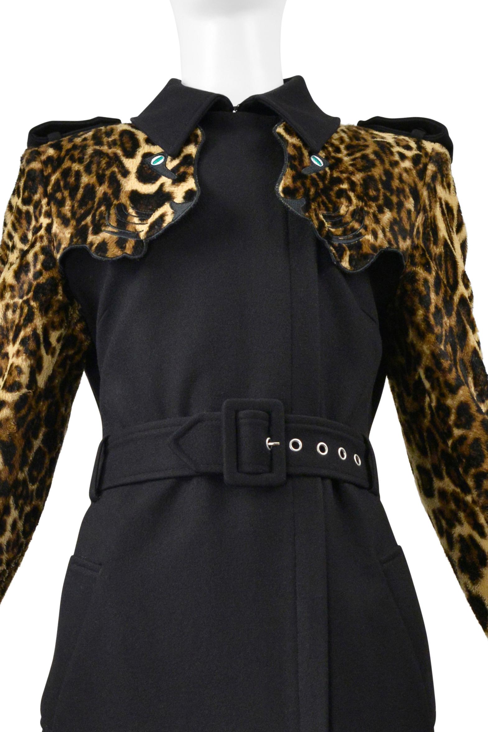 Nero Jean-Charles De Castelbajac Trench nero e leopardato in vendita