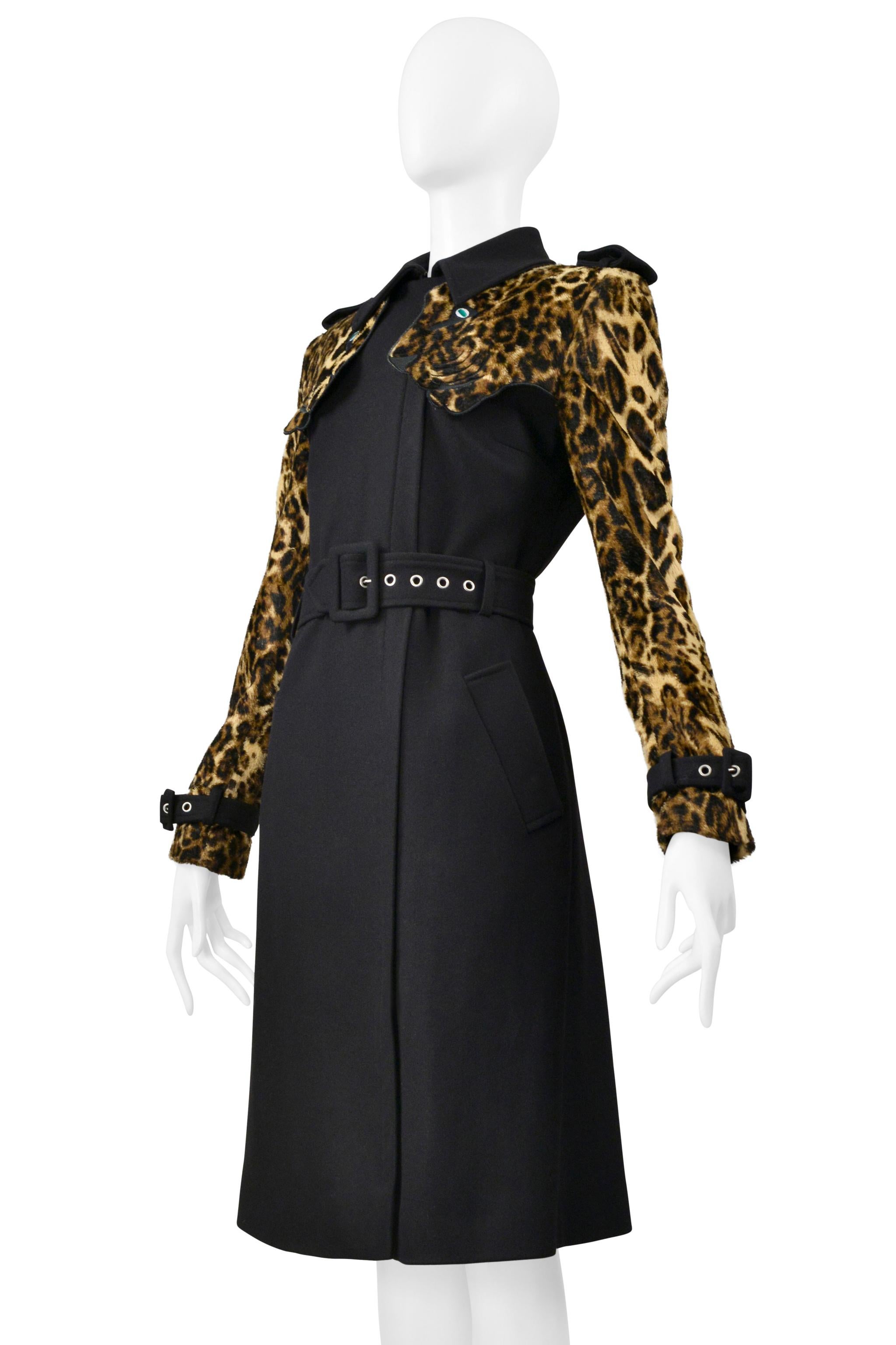 Donna Jean-Charles De Castelbajac Trench nero e leopardato in vendita