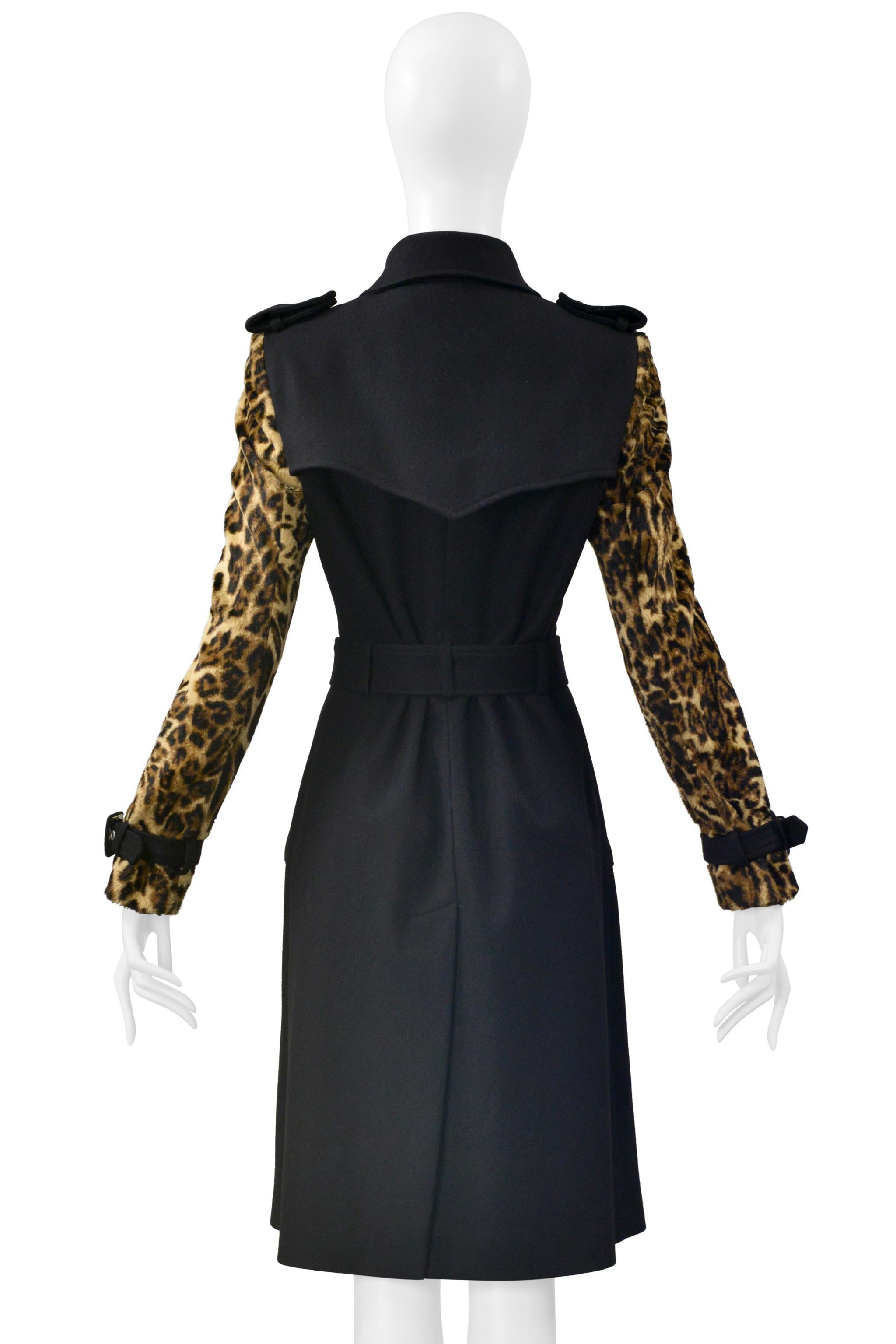 Jean-Charles De Castelbajac Trench nero e leopardato in vendita 4