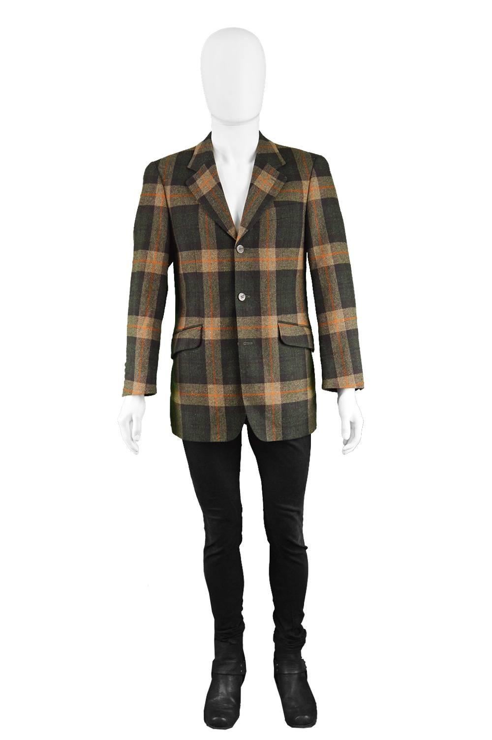 Jean Charles de Castelbajac Brown, Orange & Green Men's Checked Sport Coat

Size: Marked EU 46 Reg which is roughly a men's XS to Small. Please check measurements.
Chest - 38” / 96cm
Waist -36” / 91cm
Length (Shoulder to Hem) - 30” / 76cm
Shoulder