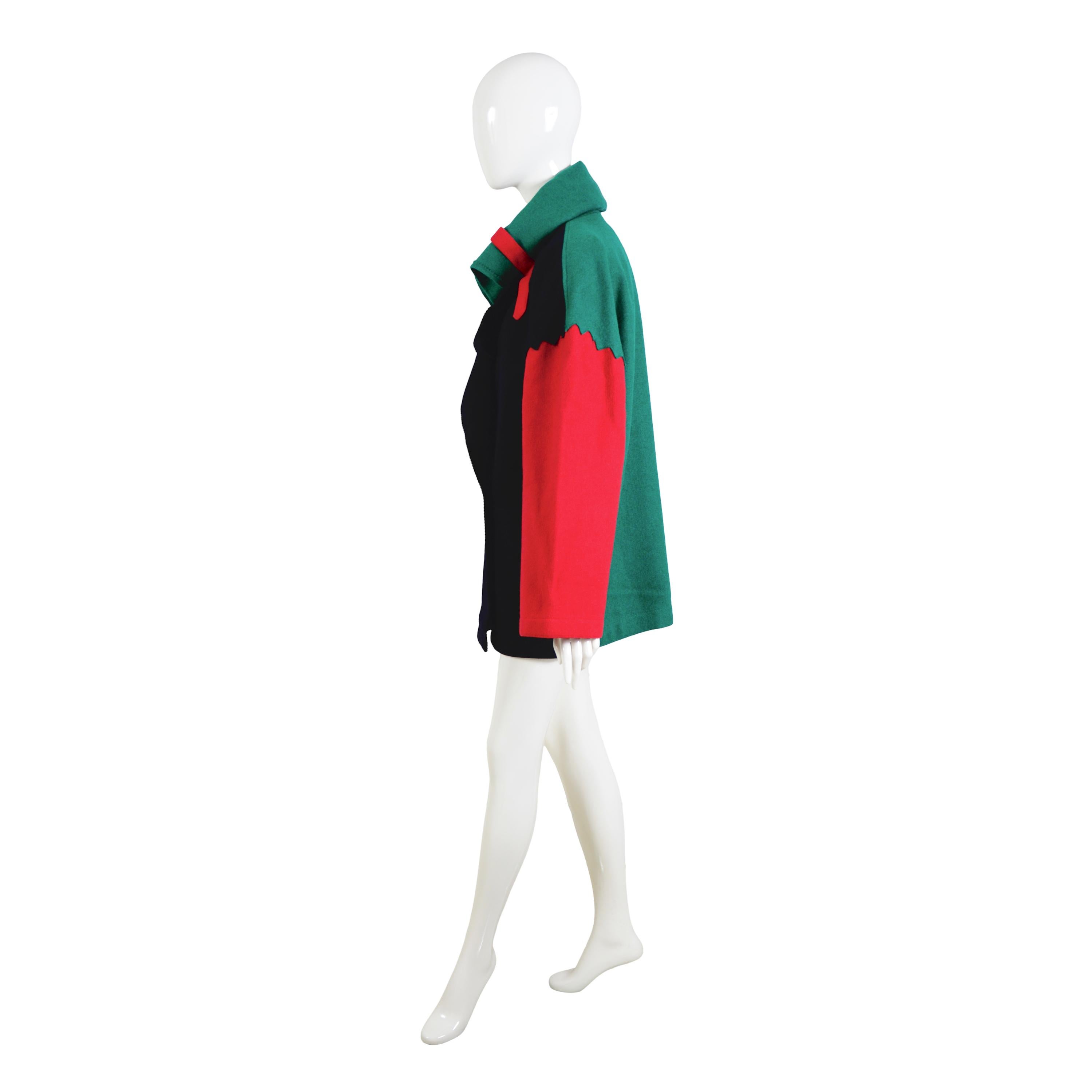 Jean-Charles de Castelbajac Ko and Co Vintage 80s Wool Oversized Coat For Sale 6