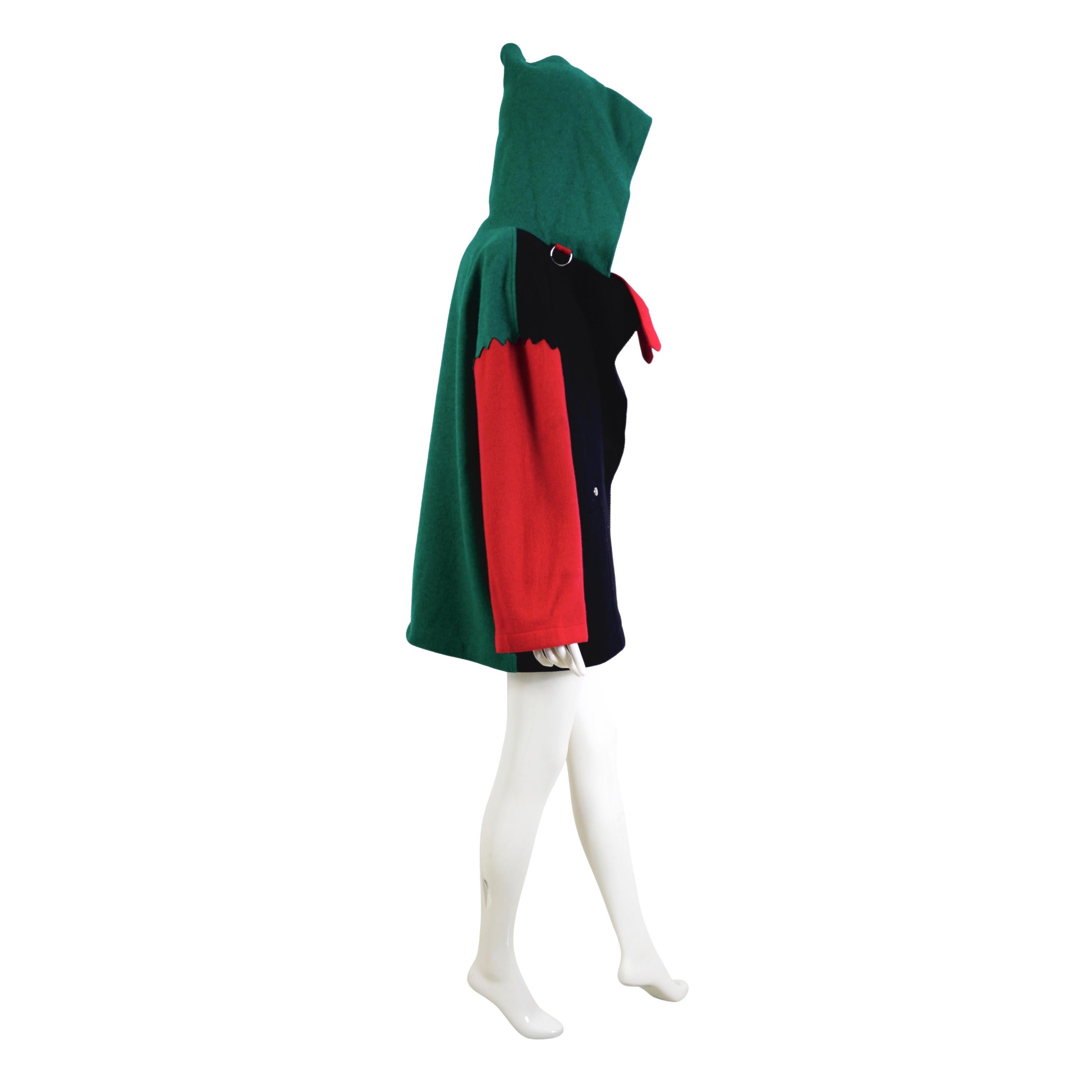Jean-Charles de Castelbajac Ko and Co Vintage 80s Wool Oversized Coat In Excellent Condition For Sale In Antwerpen, Vlaams Gewest