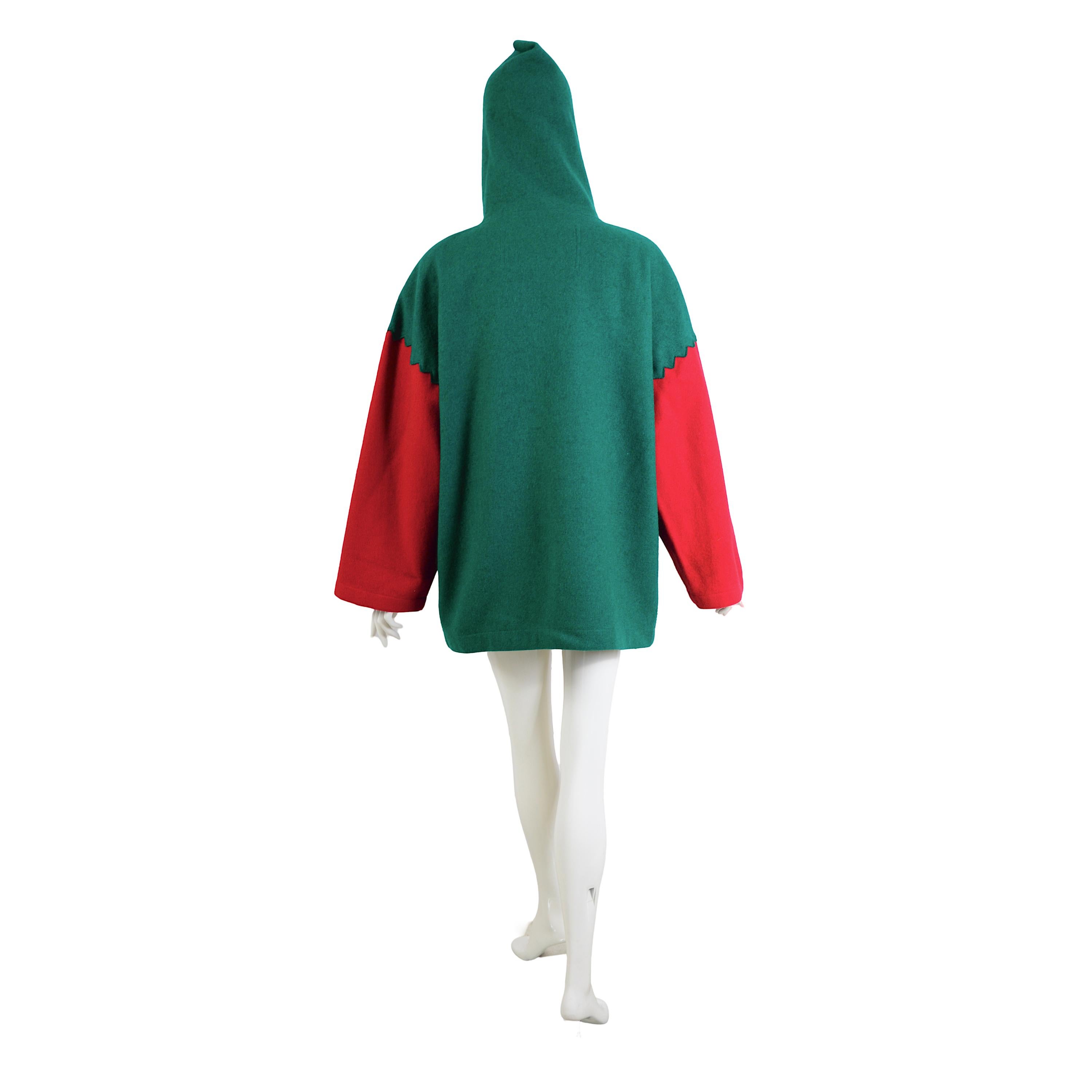 Jean-Charles de Castelbajac Ko and Co Vintage 80s Wool Oversized Coat For Sale 3