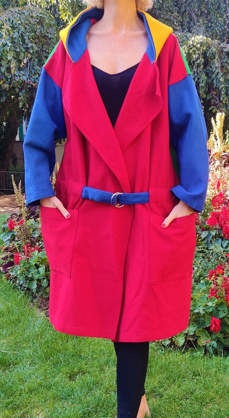 Jean Charles de Castelbajac KO and CO Vintage Color Block Klan Hood Jacket Coat For Sale 1
