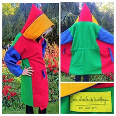 Jean Charles de Castelbajac KO and CO Vintage Color Block Klan Hood Jacket Coat