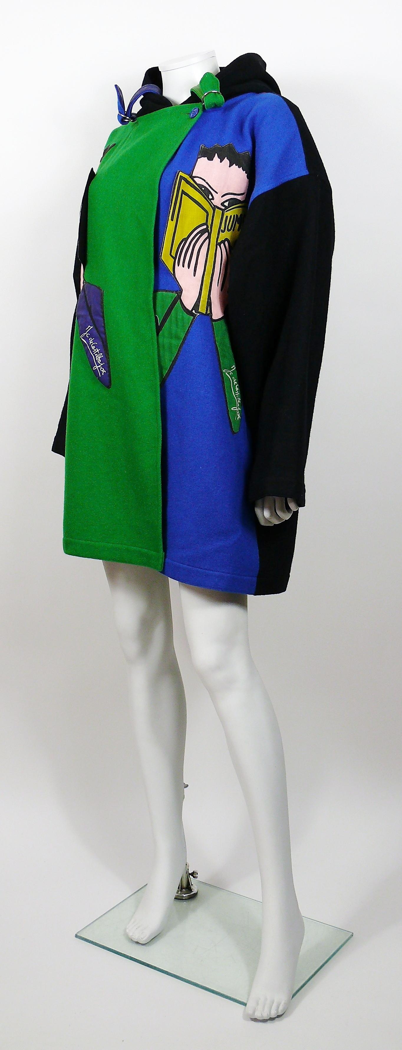 Jean Charles de Castelbajac Ko and Co Vintage Jumeaux Applique Novelty Coat In Good Condition For Sale In Nice, FR
