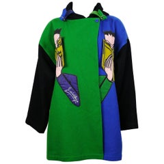 Jean Charles de Castelbajac Ko und Co Vintage Jumeaux-Mantel mit Applikationen, Neuheit