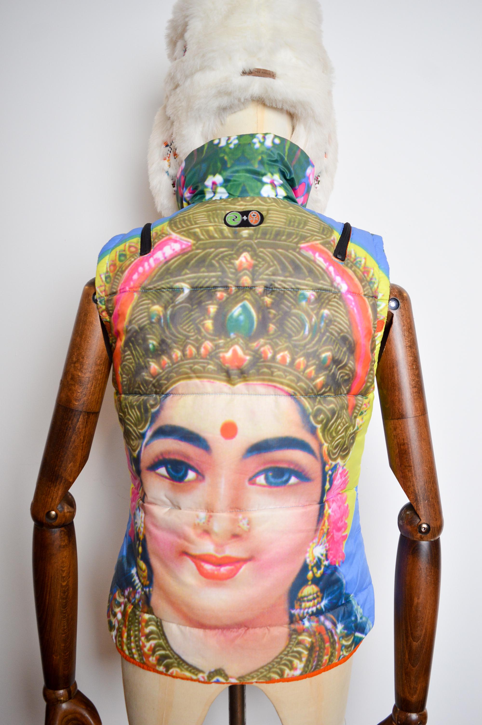 Jean Charles de Castelbajac Vintage Indian Goddess Down Puffa Gilet - Ski Vest For Sale 7