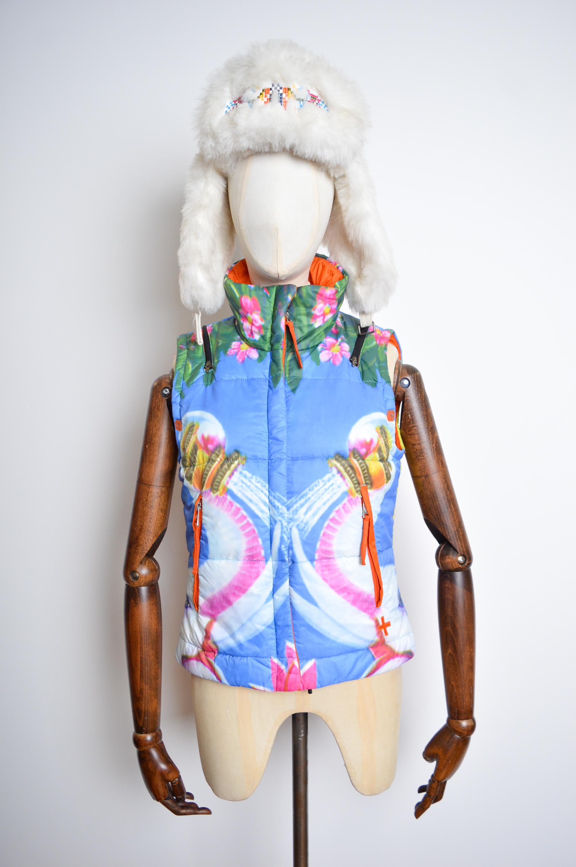 Jean Charles de Castelbajac Vintage Indian Goddess Down Puffa Gilet - Ski Vest For Sale 3