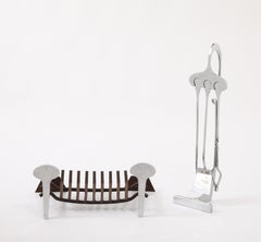 Jean Charles Fireplace Set, France 1970s