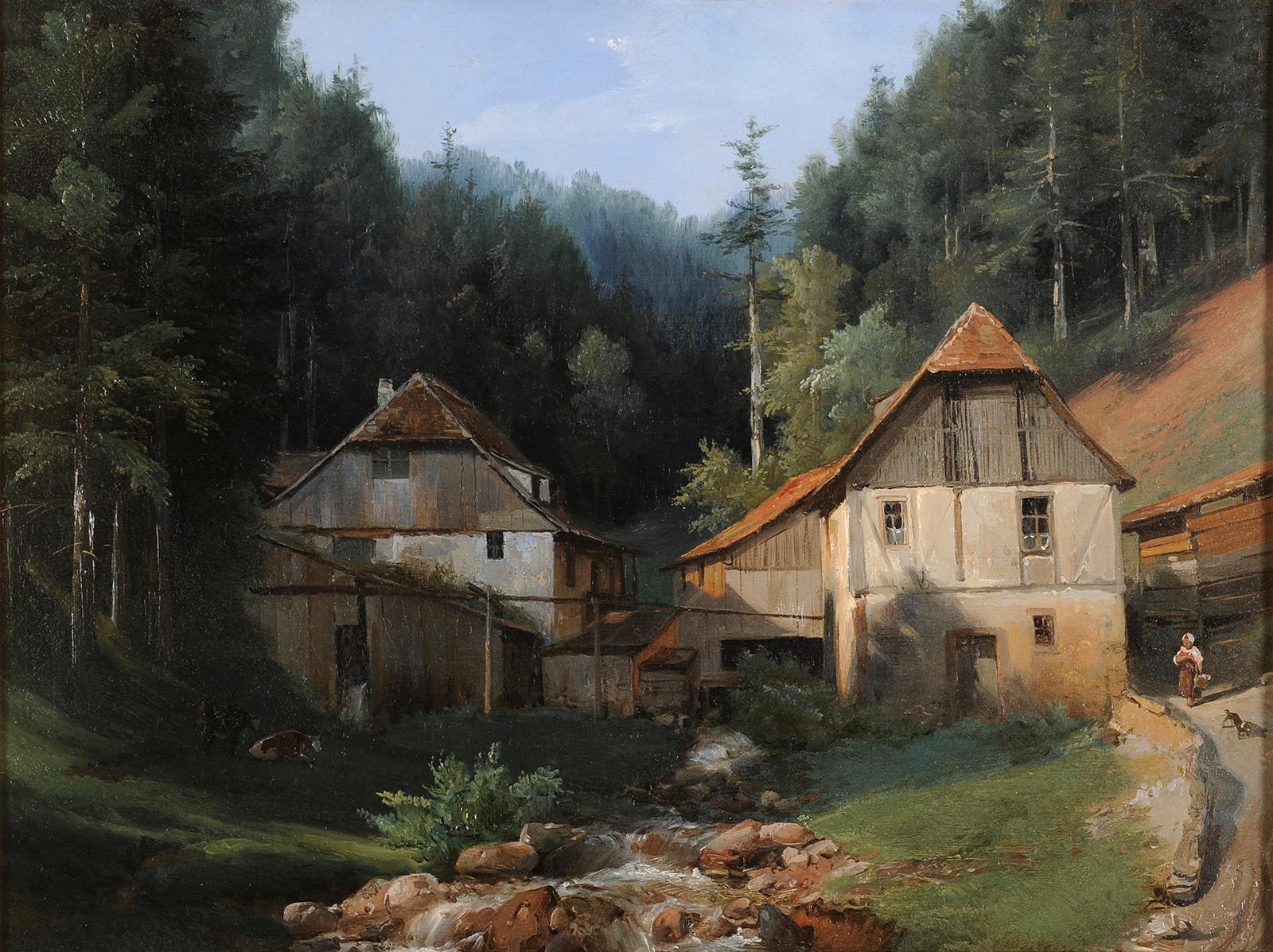 View of the Canton of Bern in Switzerland - Painting by Jean-Charles Joseph Rémond