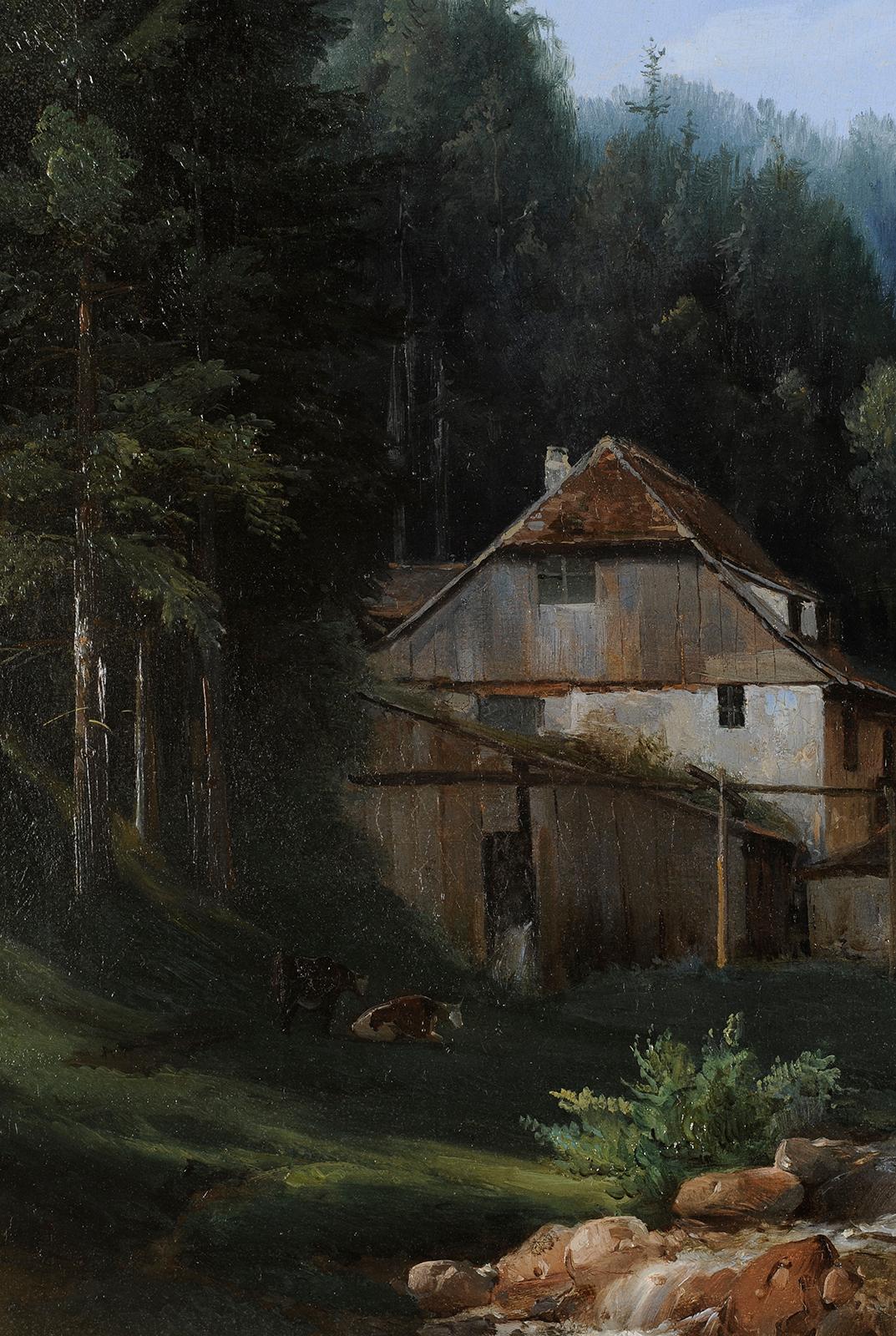 View of the Canton of Bern in Switzerland - French School Painting by Jean-Charles Joseph Rémond