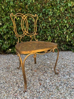 Jean Charles Moreux Gilt French Vanity Stool Chair