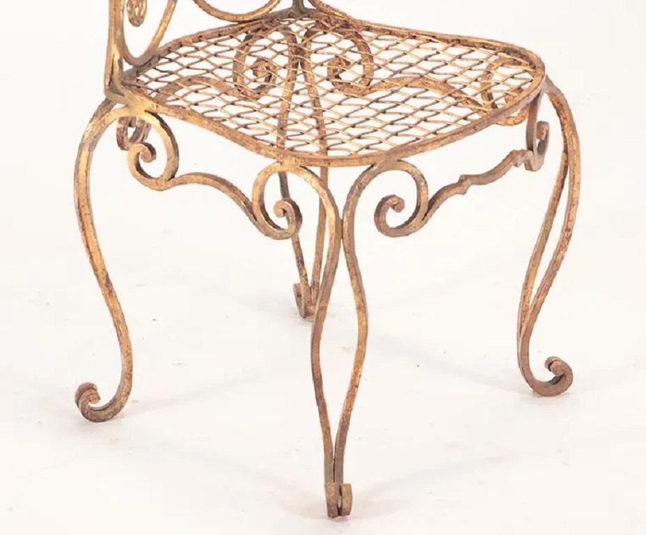 French Jean-Charles Moreux Gilt Iron Chairs, Set of 6 For Sale