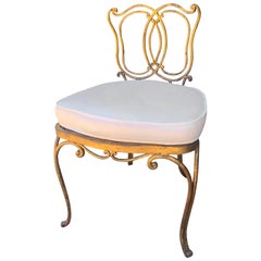 Vintage Jean-Charles Moreux Gilt Vanity Stool