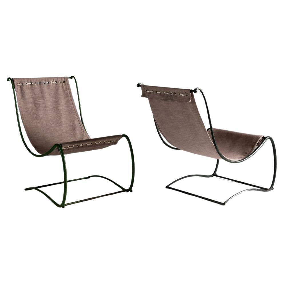 Jean-Charles Moreux, Rare Pair of Garden Chairs, France, C. 1935