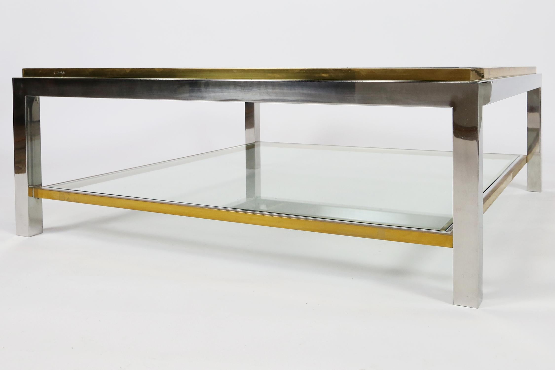 Jean Charles Square Coffee Table for Maison Charles, France, 1970s 2