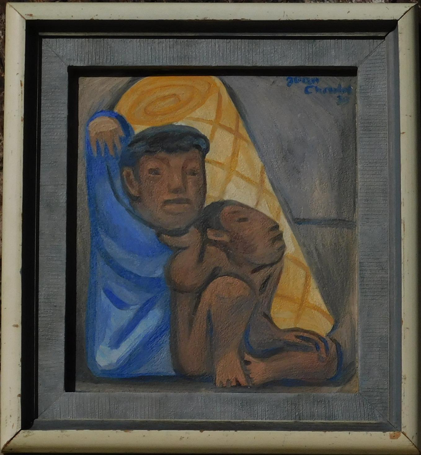 Peinture murale mexicaine originale de Jean Charlot, Fresco sur panneau, 1934 en vente 5
