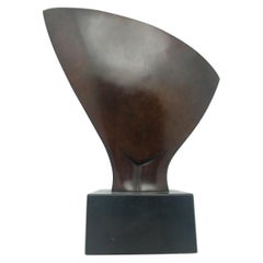 Vintage Jean Chauvin, Abstract Bronze, Patina, Signed Numbered 2/5, Title "Hirondelle"