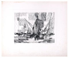 Composition - Original Lithograph by J. Chevolleau - Late 20th Century