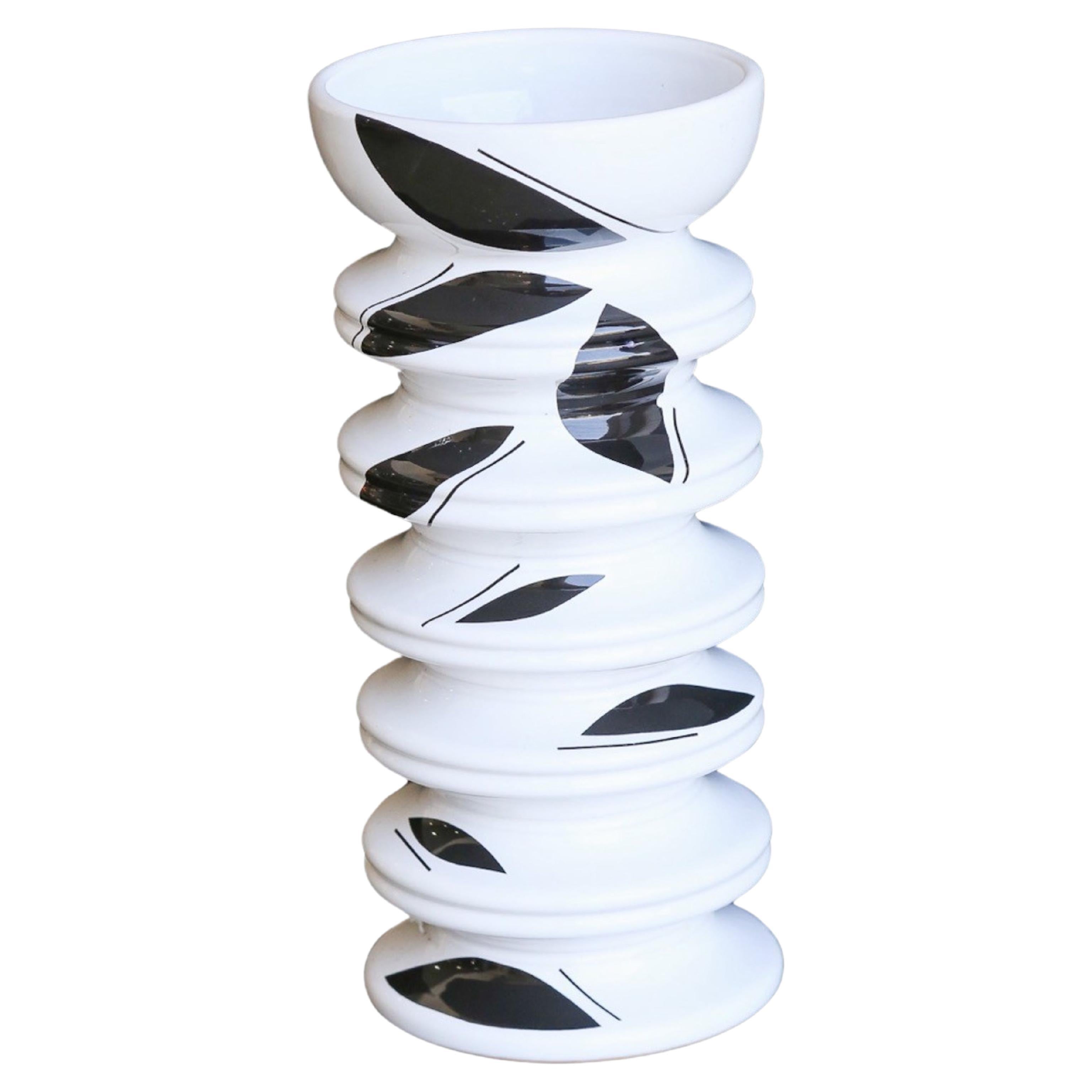 Jean Christophe Clair for Rometti Black and White Vase For Sale