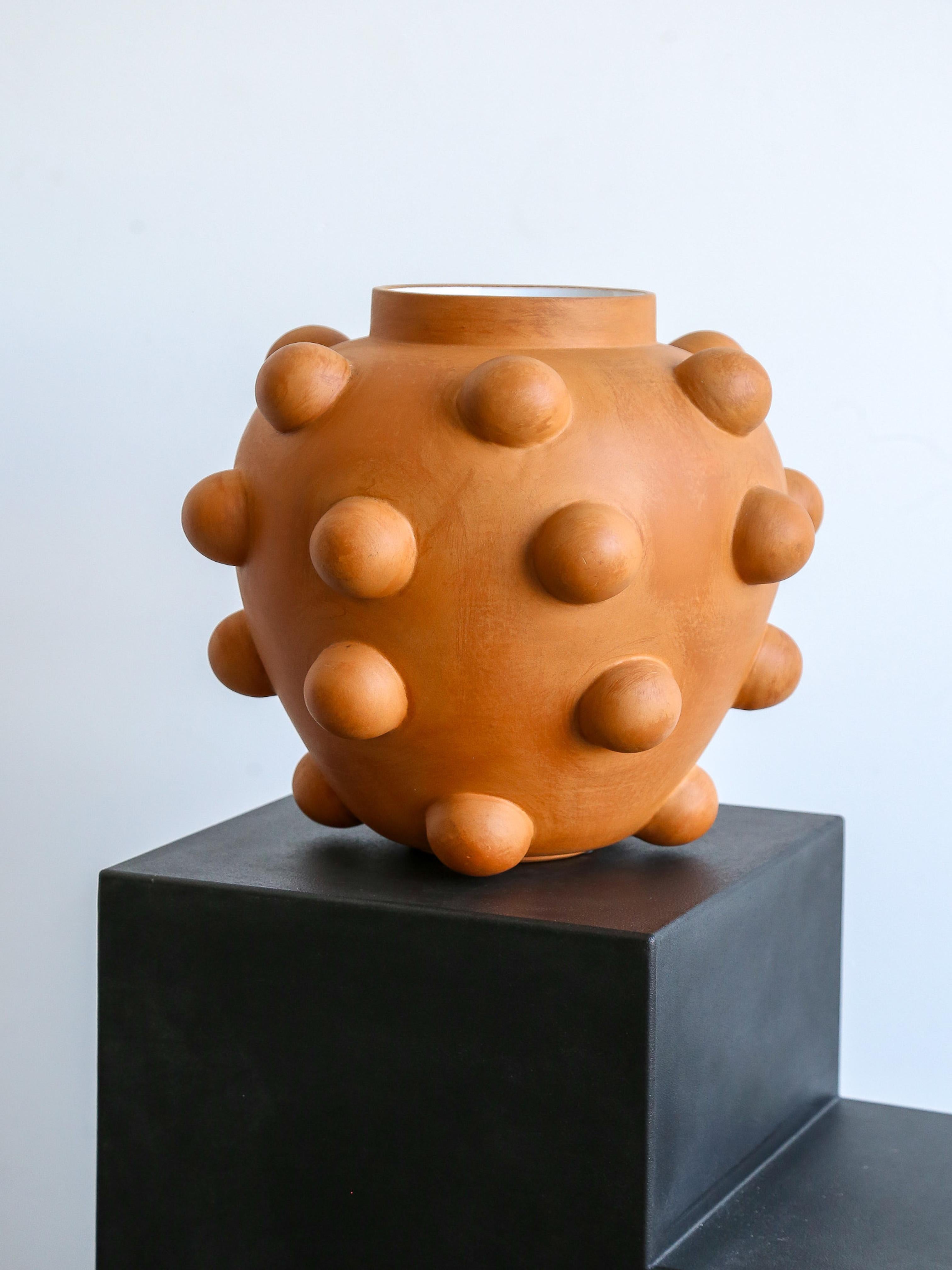 Italian Jean Christophe Clair for Rometti Clay & Terracotta Vase For Sale