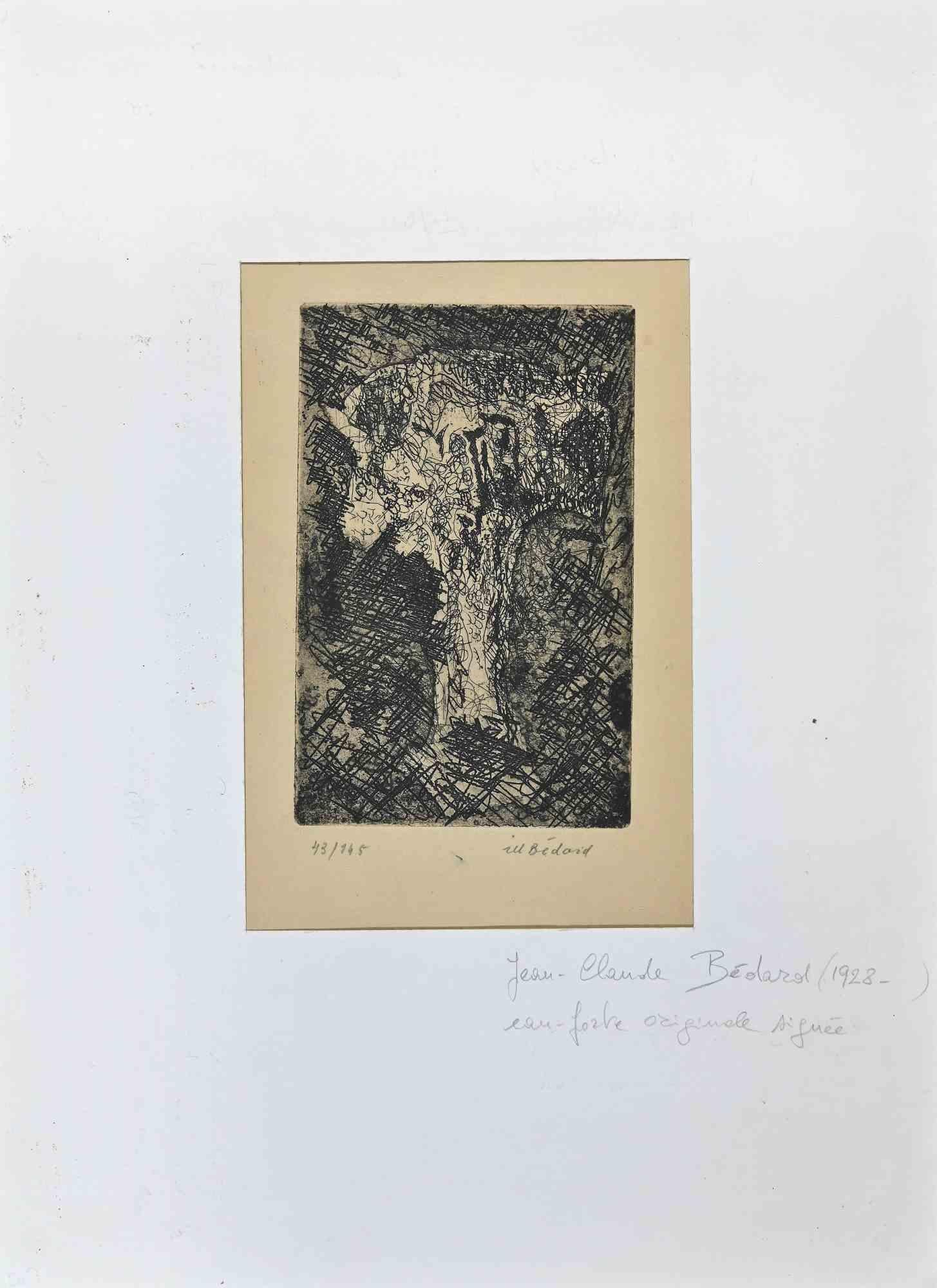 Landlandschaft - Original-Radierung  von Jean-Claude Bdard – Mitte des 20. Jahrhunderts – Print von Jean-Claude Bédard