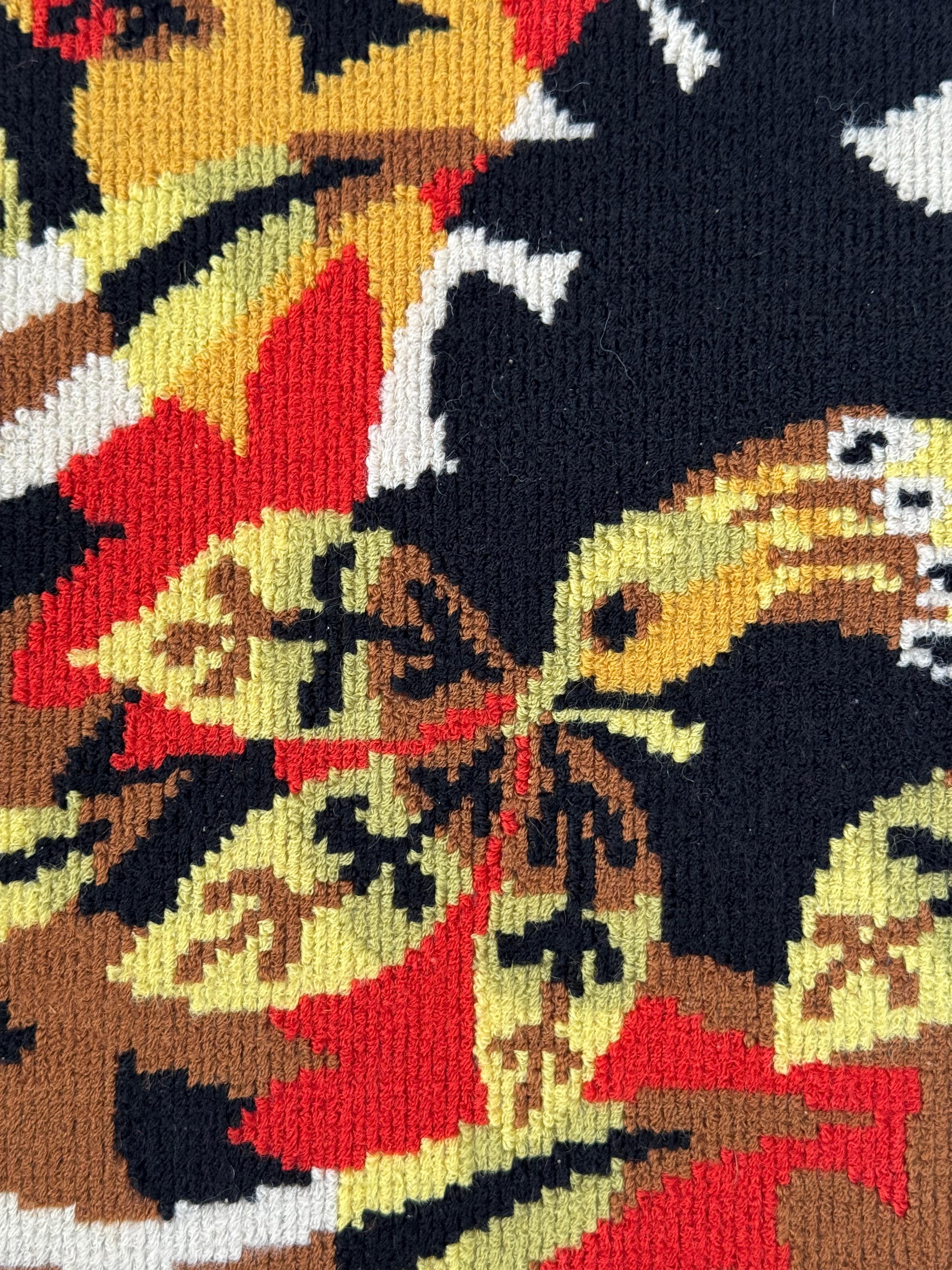 Jean-Claude Bissery - Dawn, sun & bird - Huge Wool Tapestry, France Circa 1960 For Sale 5