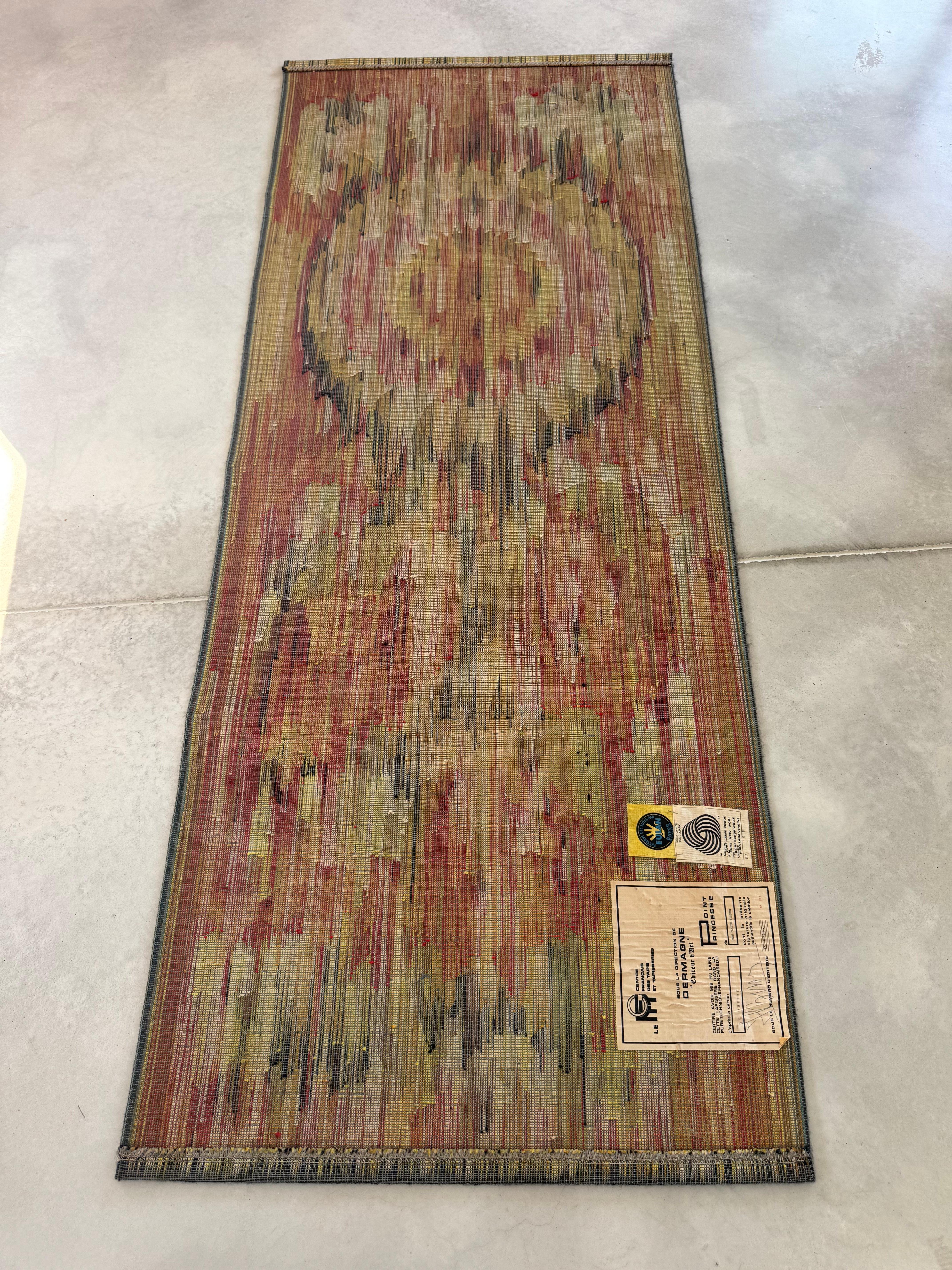 Jean-Claude Bissery - Dawn, sun & bird - Huge Wool Tapestry, France Circa 1960 For Sale 7