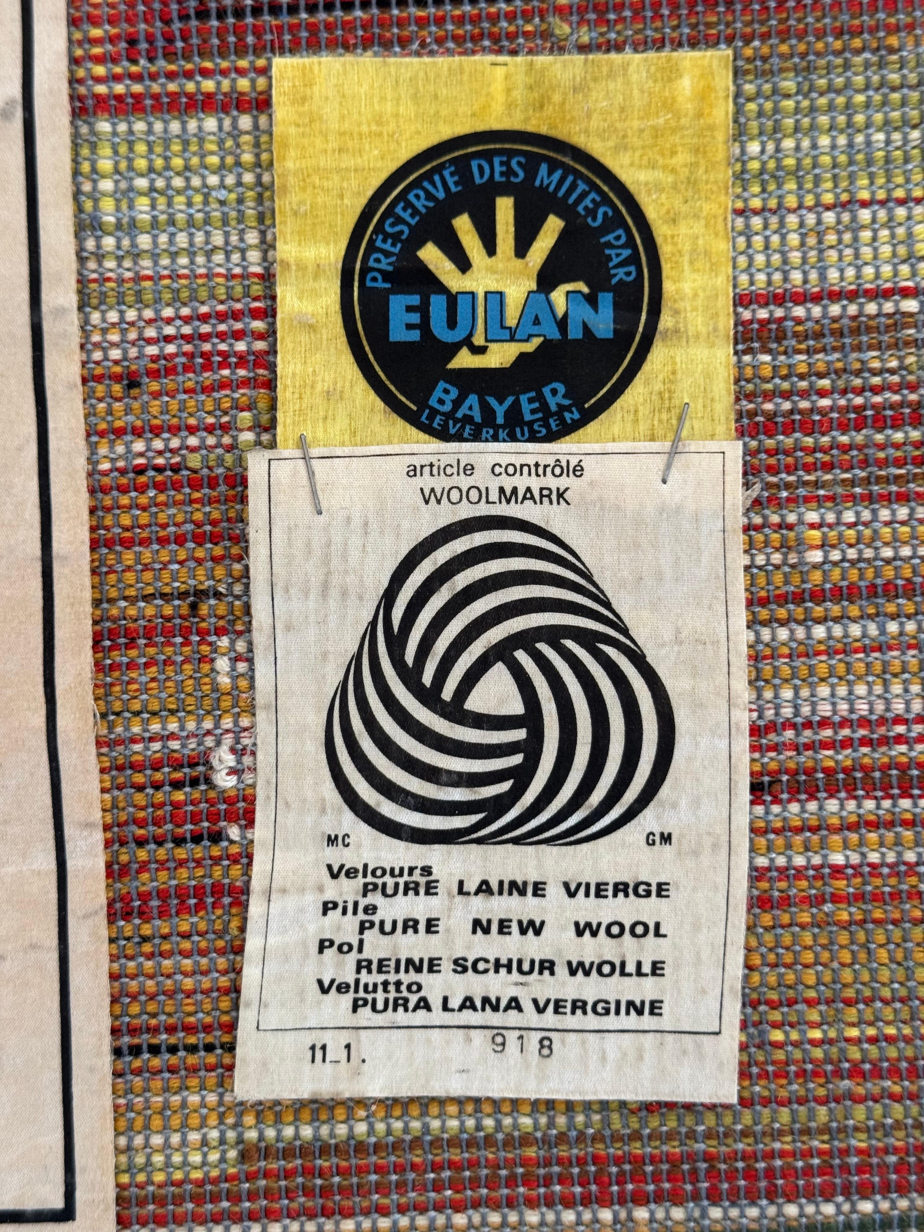 Jean-Claude Bissery - Dawn, sun & bird - Huge Wool Tapestry, France Circa 1960 For Sale 10