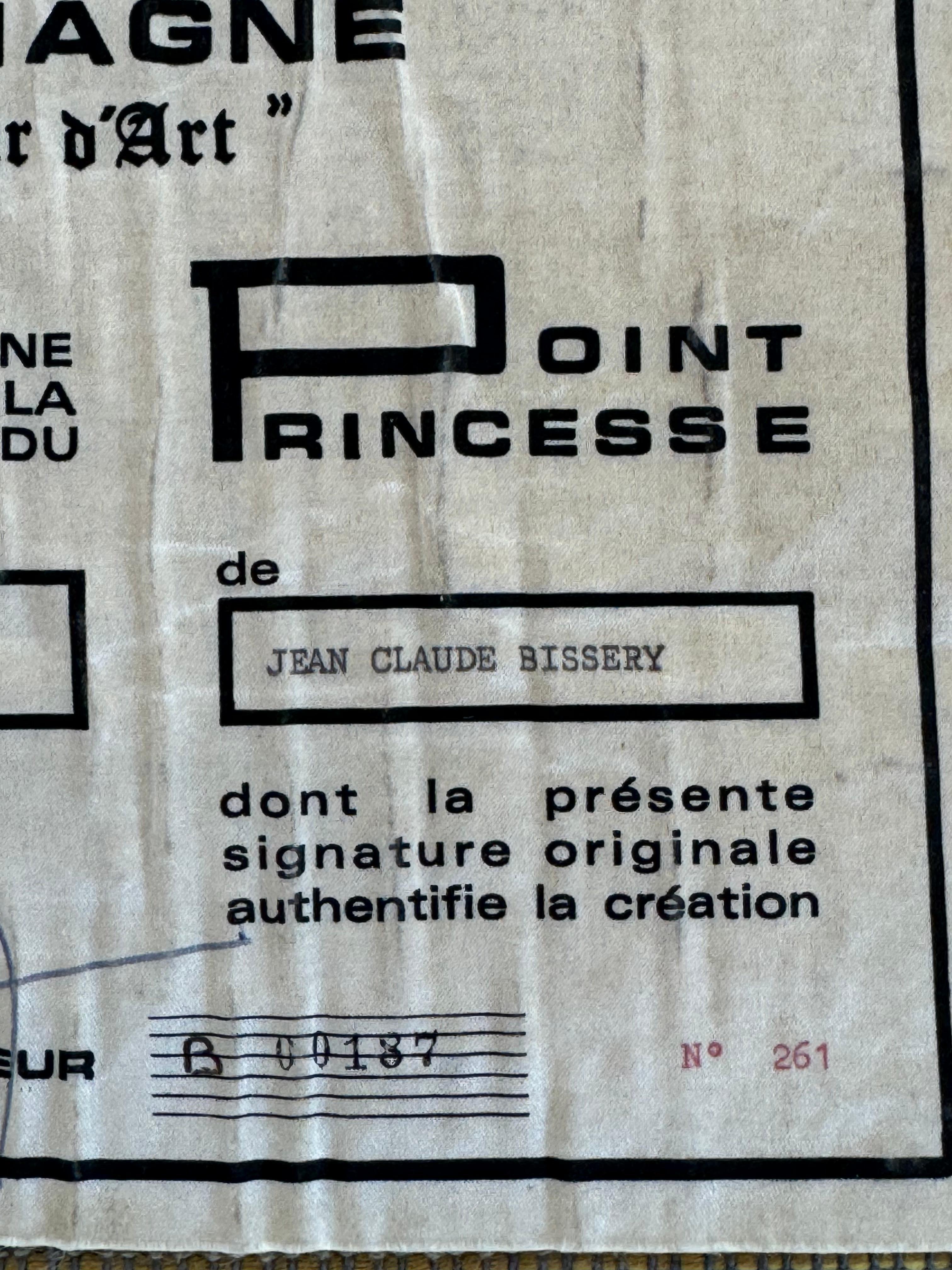 Jean-Claude Bissery - Dawn, sun & bird - Huge Wool Tapestry, France Circa 1960 For Sale 12