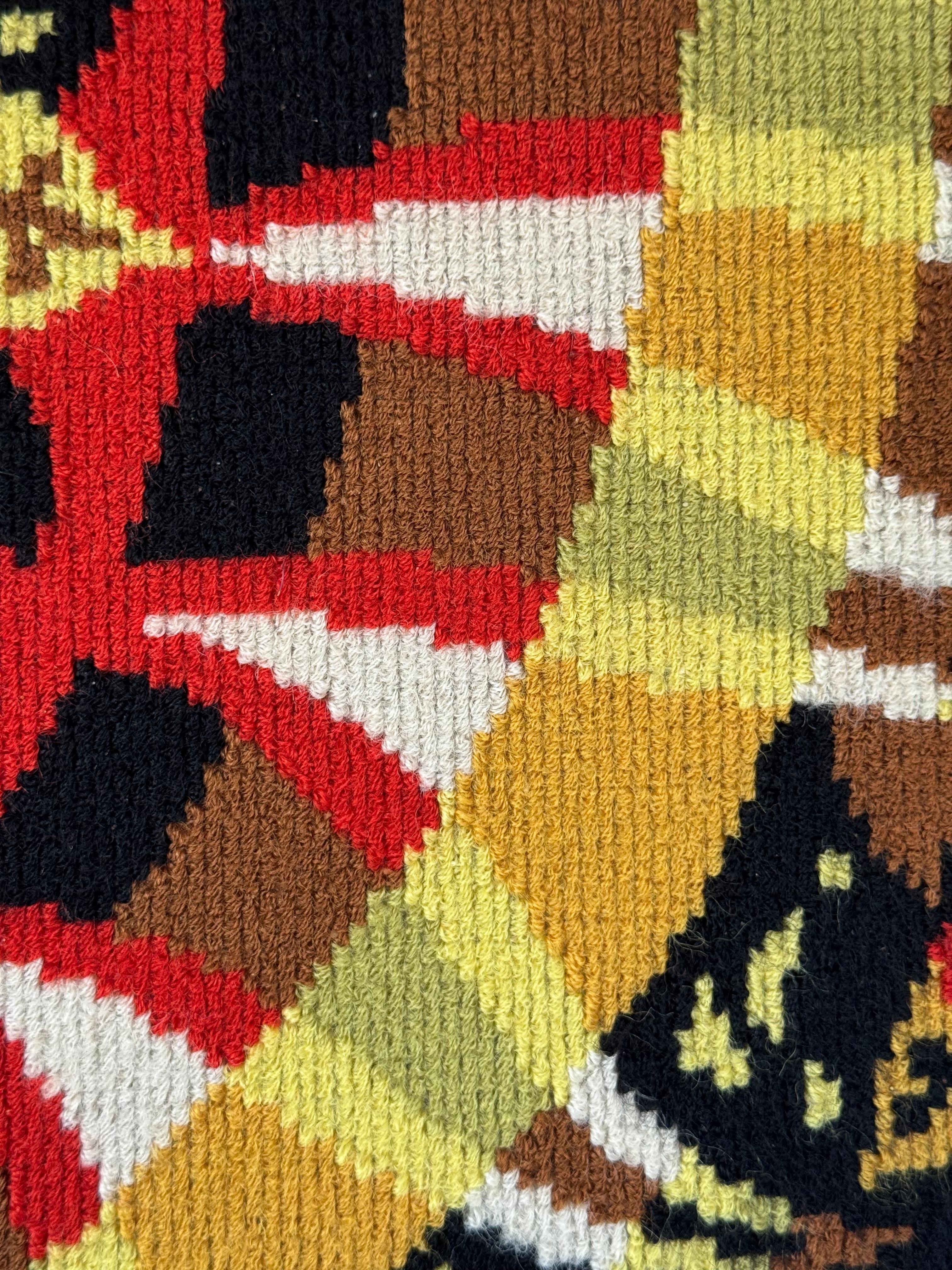 Jean-Claude Bissery - Dawn, sun & bird - Huge Wool Tapestry, France Circa 1960 For Sale 3