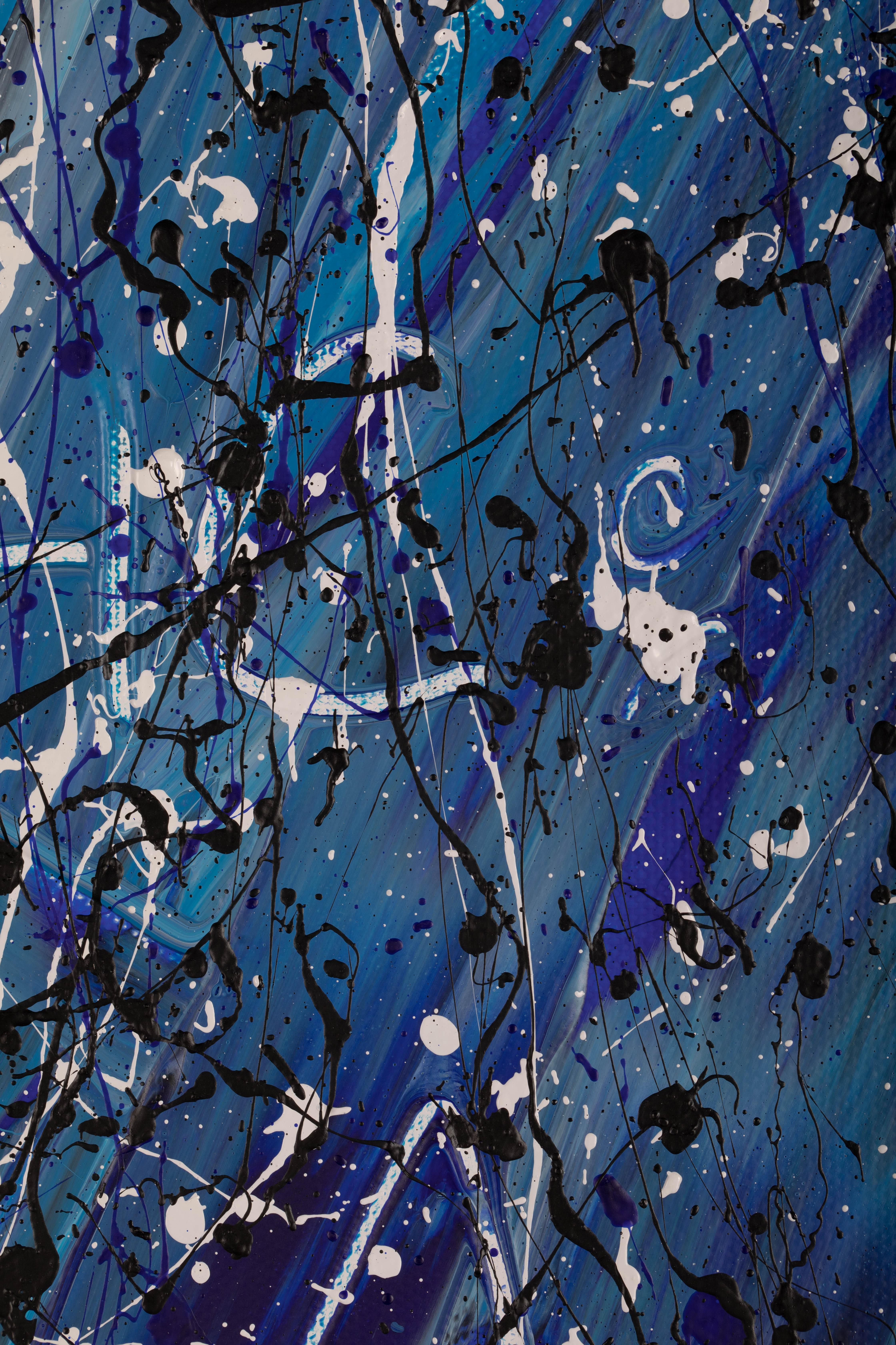 Droites II/VI (Violett), Abstract Painting, von Jean-Claude Bossel 
