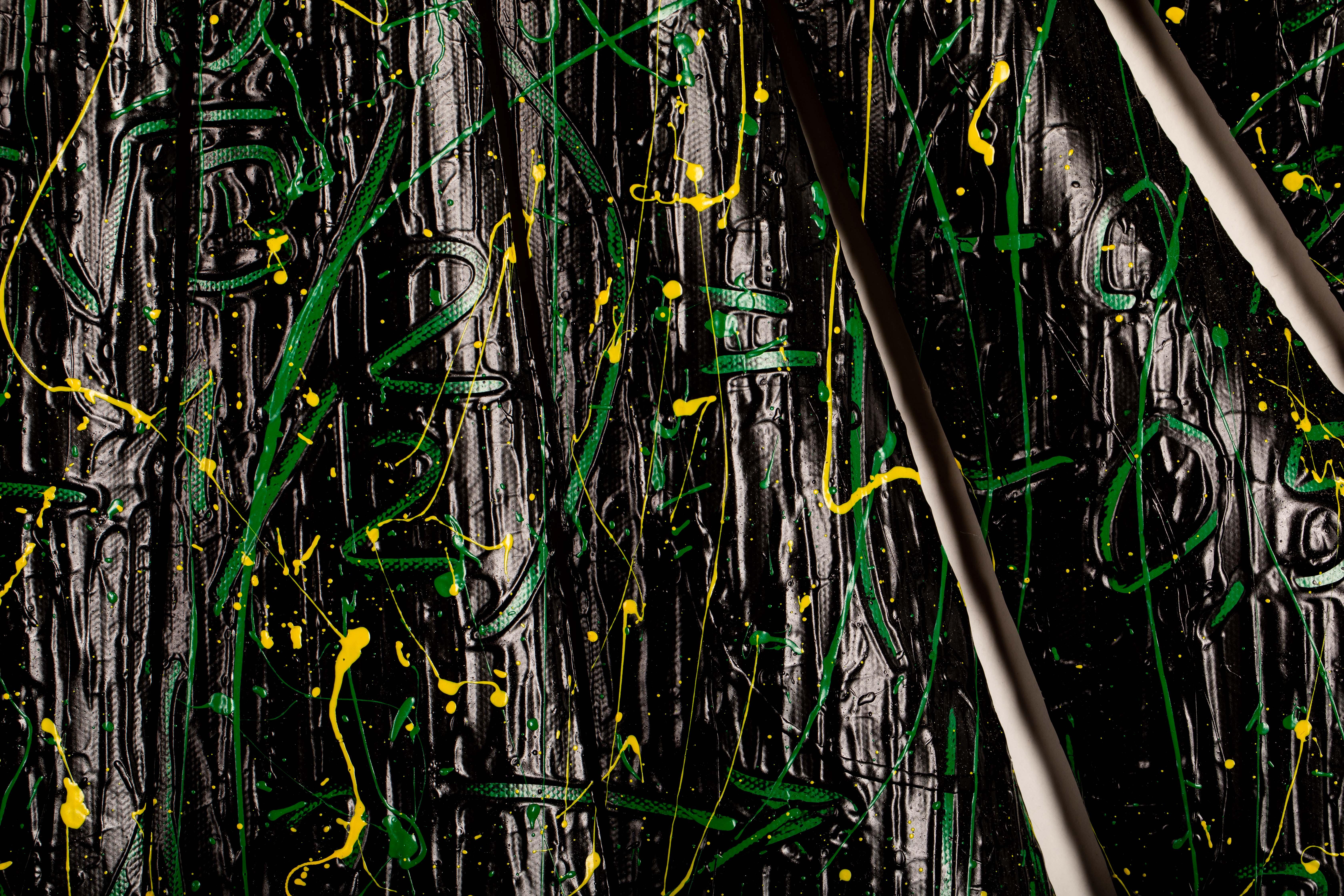 Opus 28 VIII - Abstract Painting Verde di Jean-Claude Bossel 