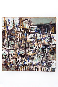 "Escale" glazed stoneware painting