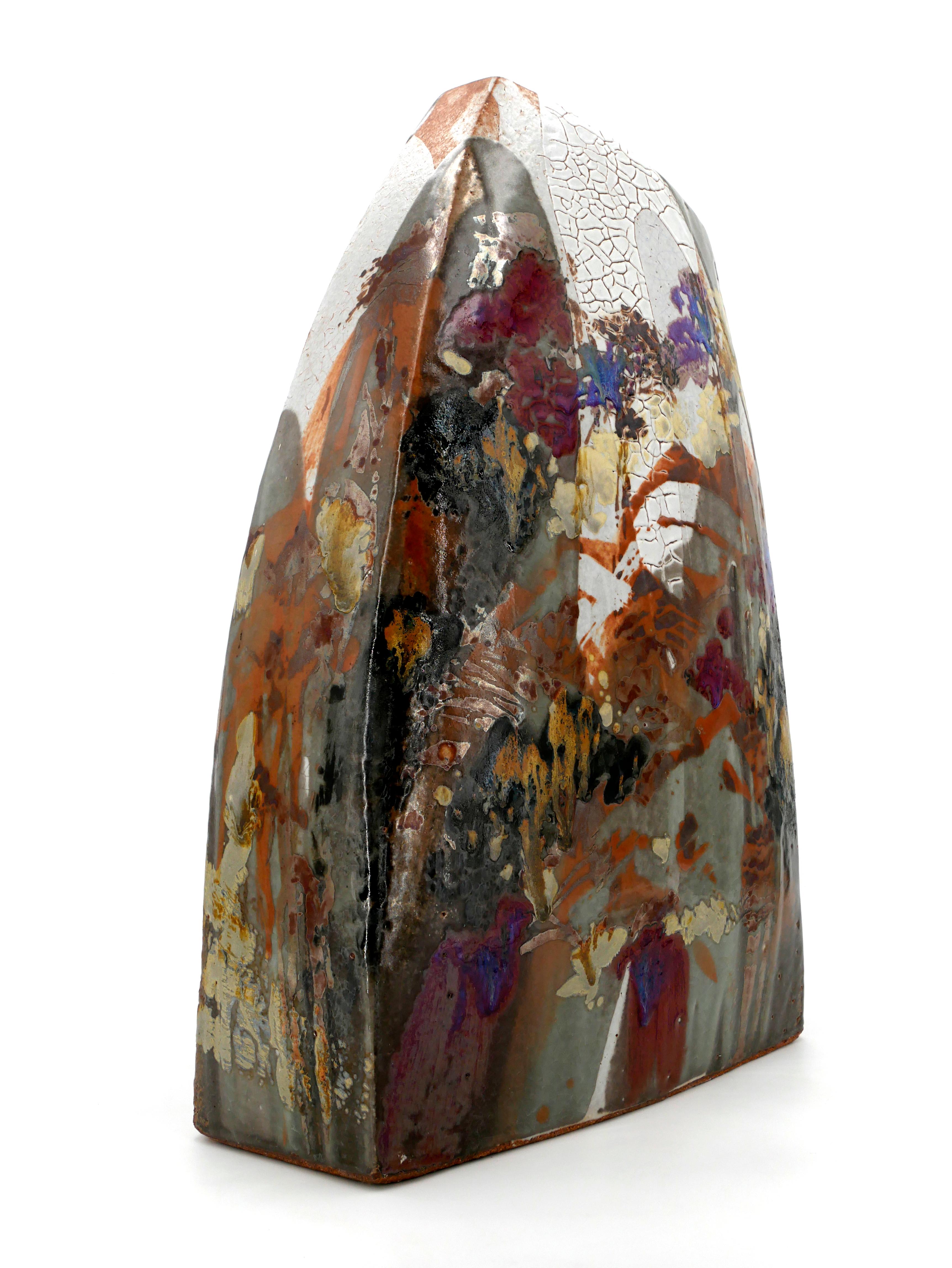 Dos du Vent 2 Ceramic sculpture - Brown Figurative Sculpture by Jean-Claude Canonne