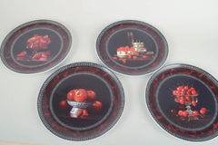 Jean-Claude Chauray for Bernardaud Limoges. Set of four porcelain plates.