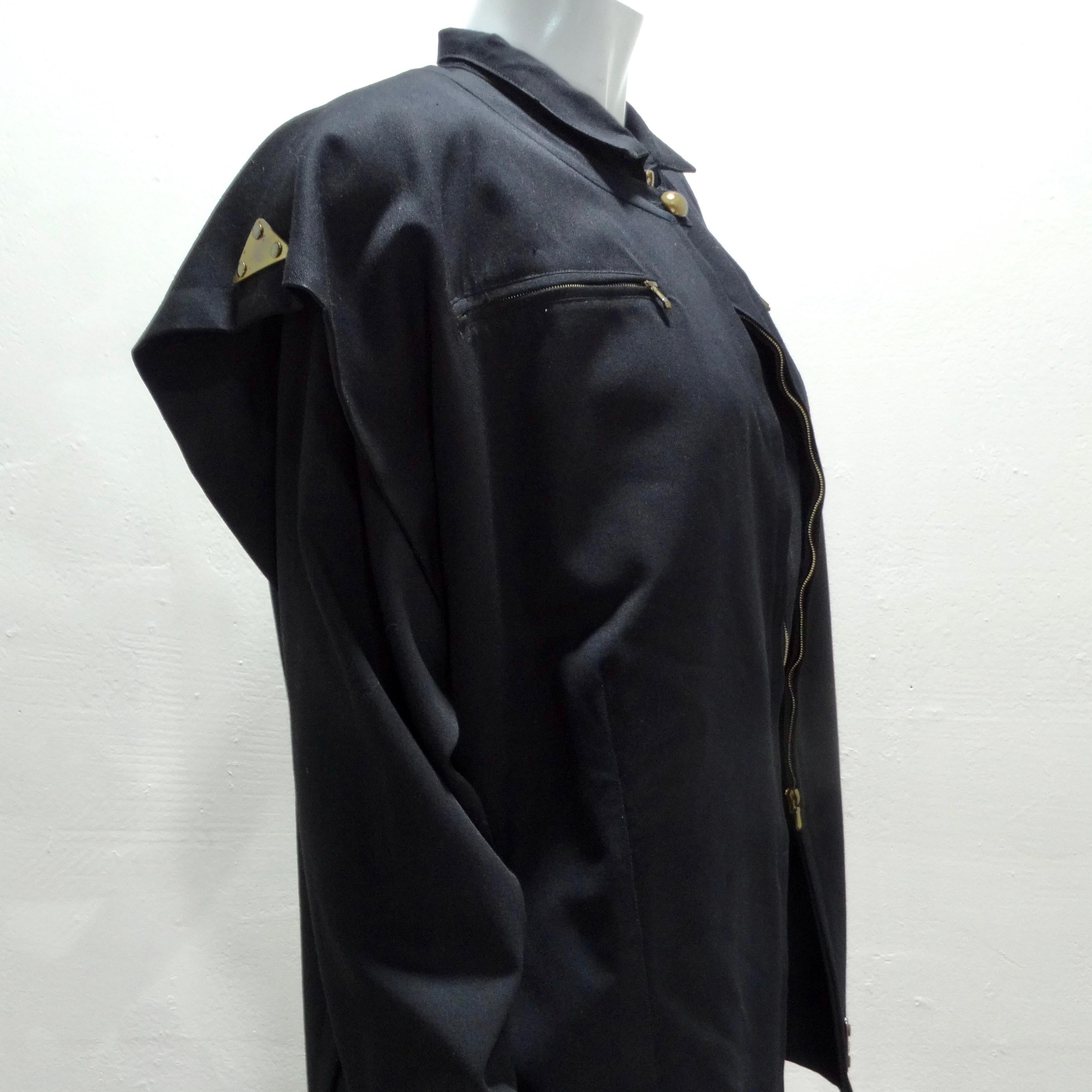 Jean Claude De Luca 1980s Black Utility Dress and Vest Set 1