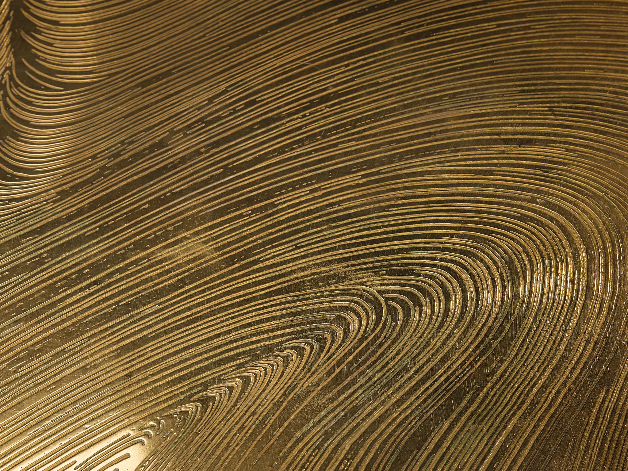 Jean Claude Dresse Coffee Table in Brass Inlayed with Agate in vendita 3
