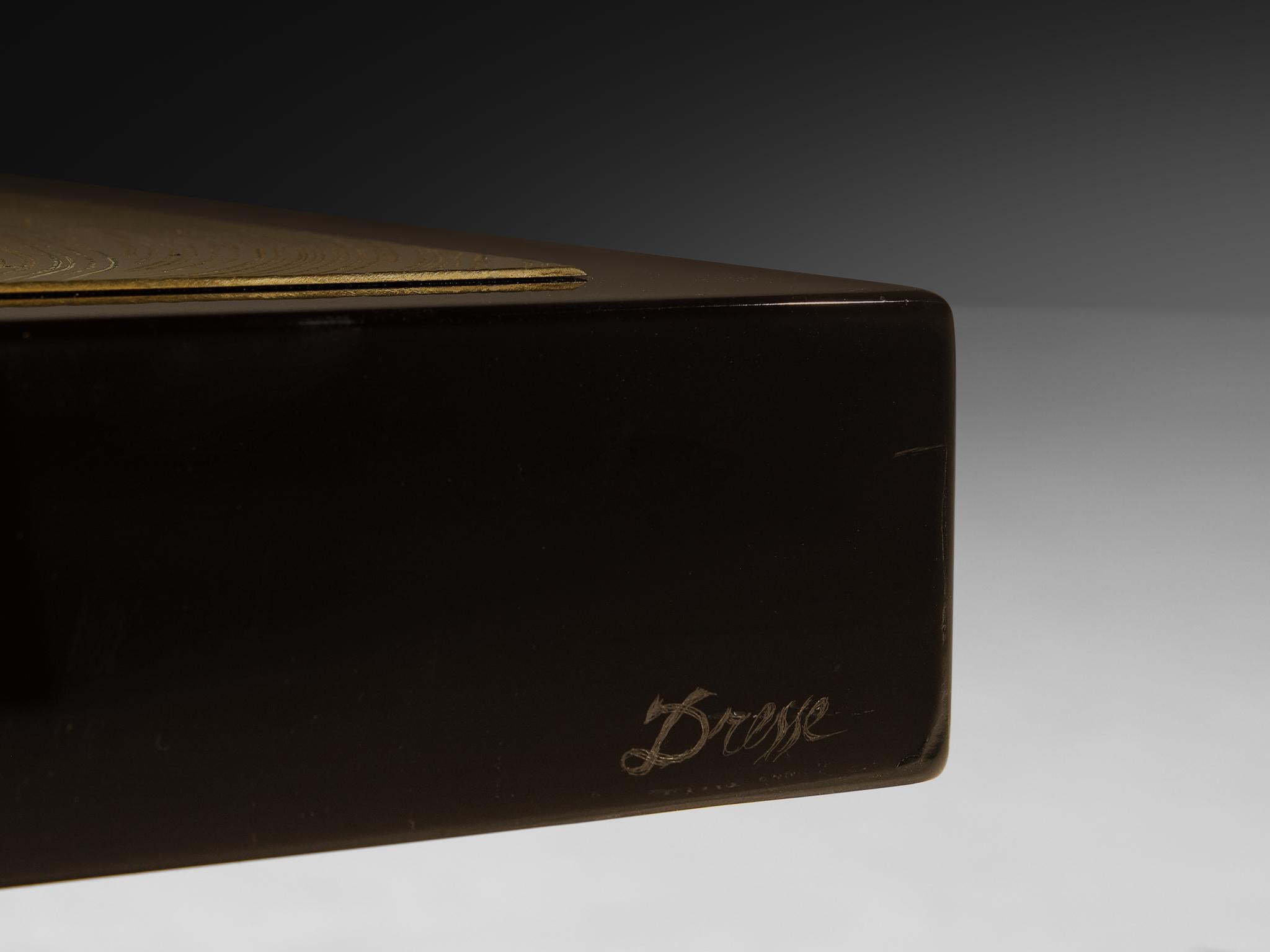 Jean Claude Dresse Coffee Table in Brass Inlayed with Agate in vendita 4