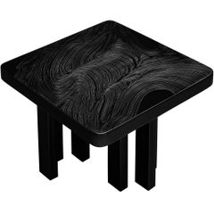 Table basse Jean Claude Dresse en résine foncée avec motif organique
