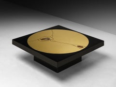 Jean Claude Dresse Coffee Table in Resin, Brass and Agate