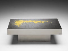 Table basse Jean Claude Dresse en acier et laiton