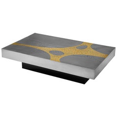 Jean Claude Dresse Coffee Table in Steel and Brass