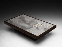 Jean Claude Dresse Coffee Table in Steel and Resin Inlayed with Agate
