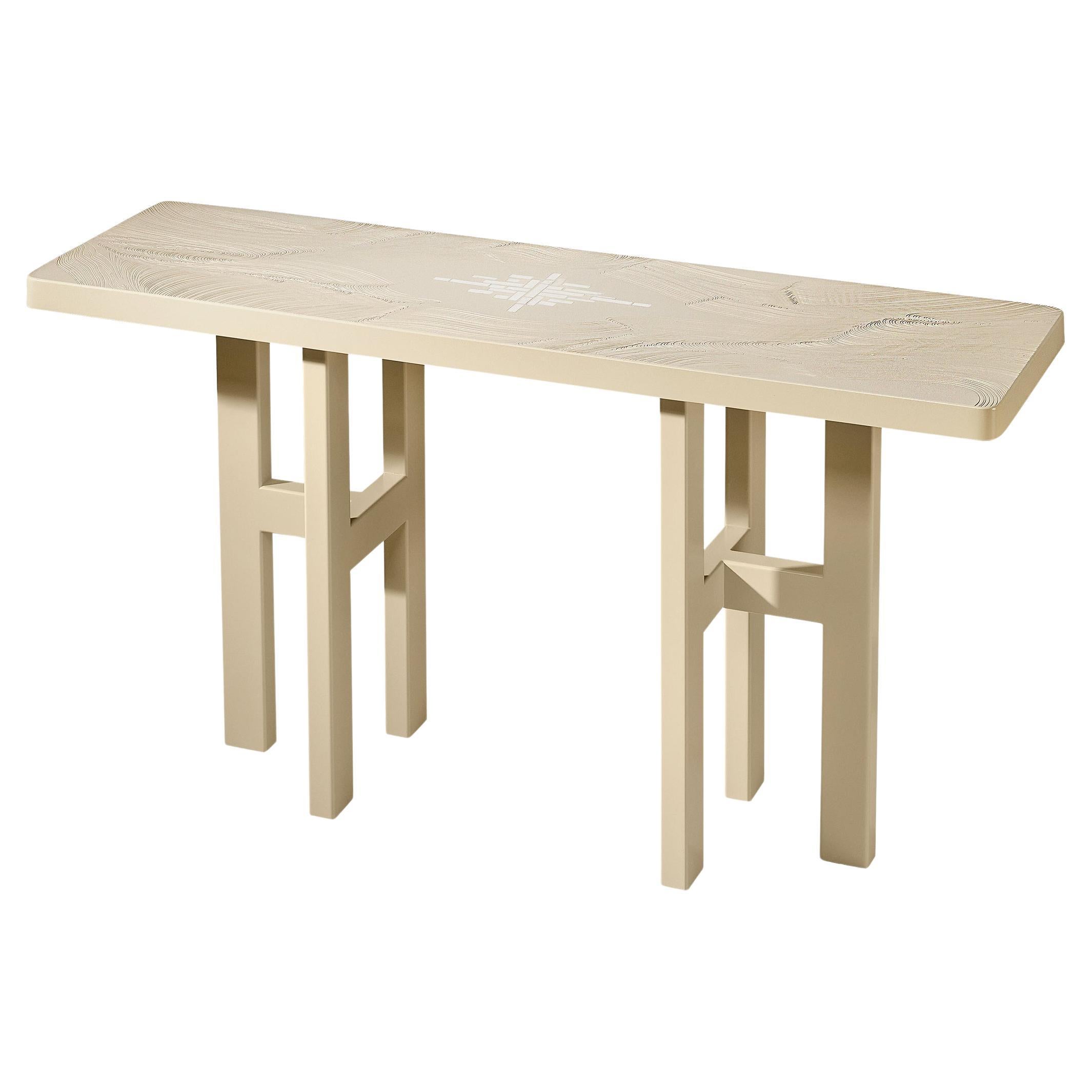 Consola Jean Claude Dresse de resina blanco roto