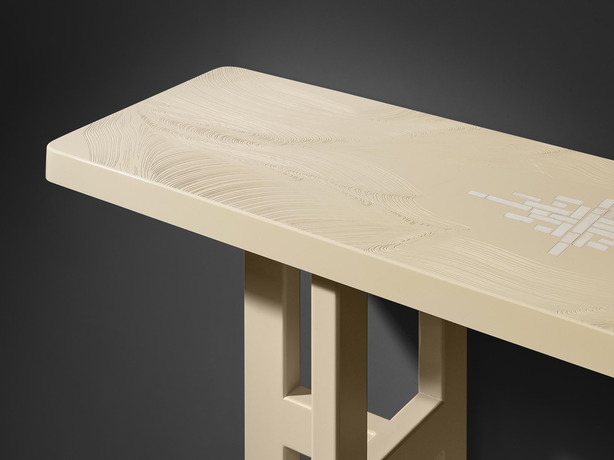 Belgian Jean Claude Dresse Console Table in Resin For Sale