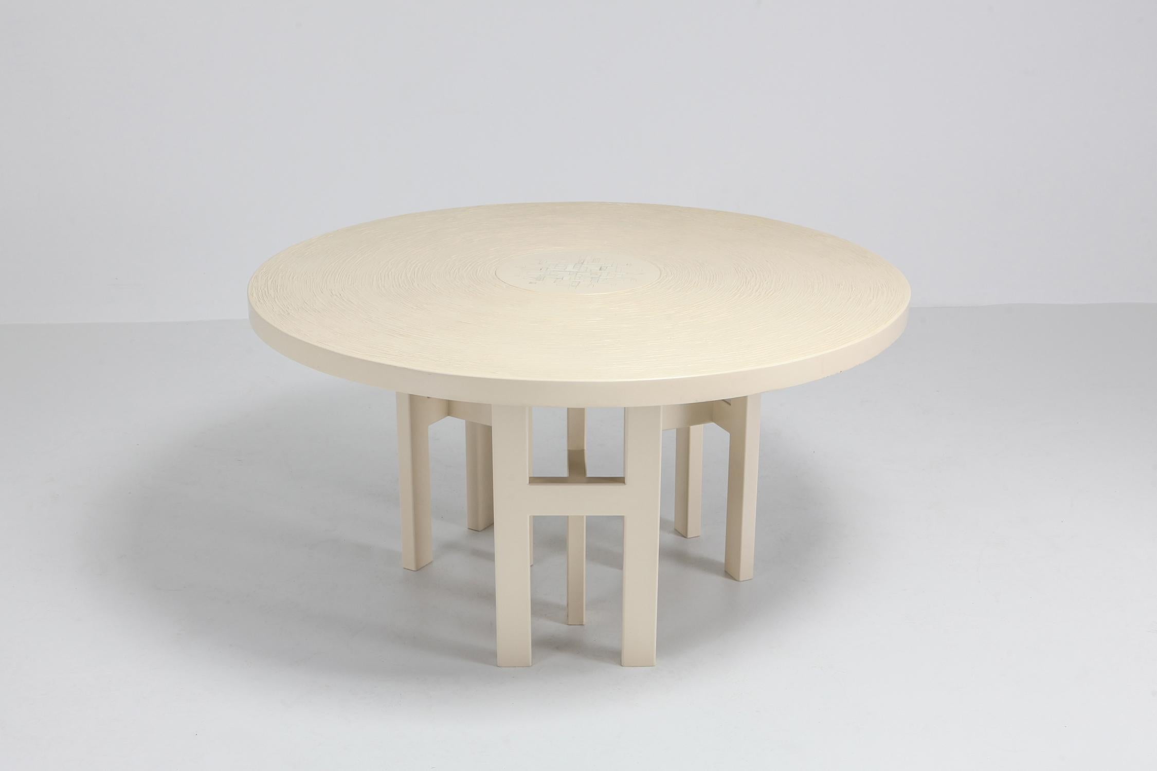 European Jean Claude Dresse Exceptional Resin Dining Table