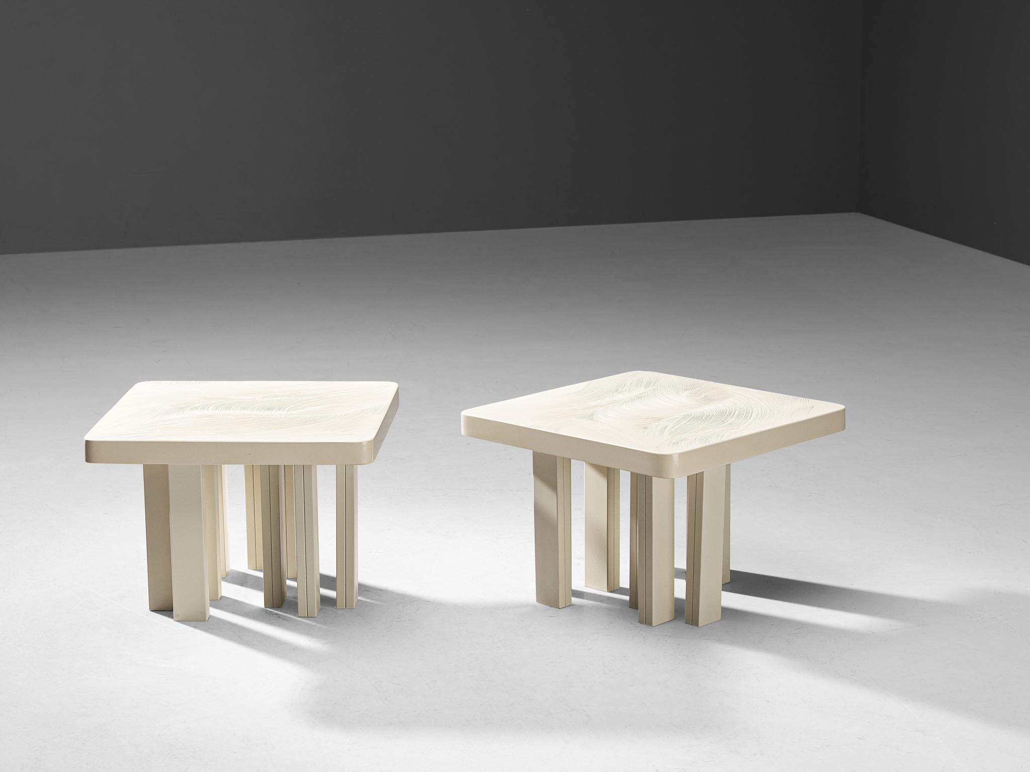 Belgian Jean Claude Dresse Pair of Coffee Tables in Resin
