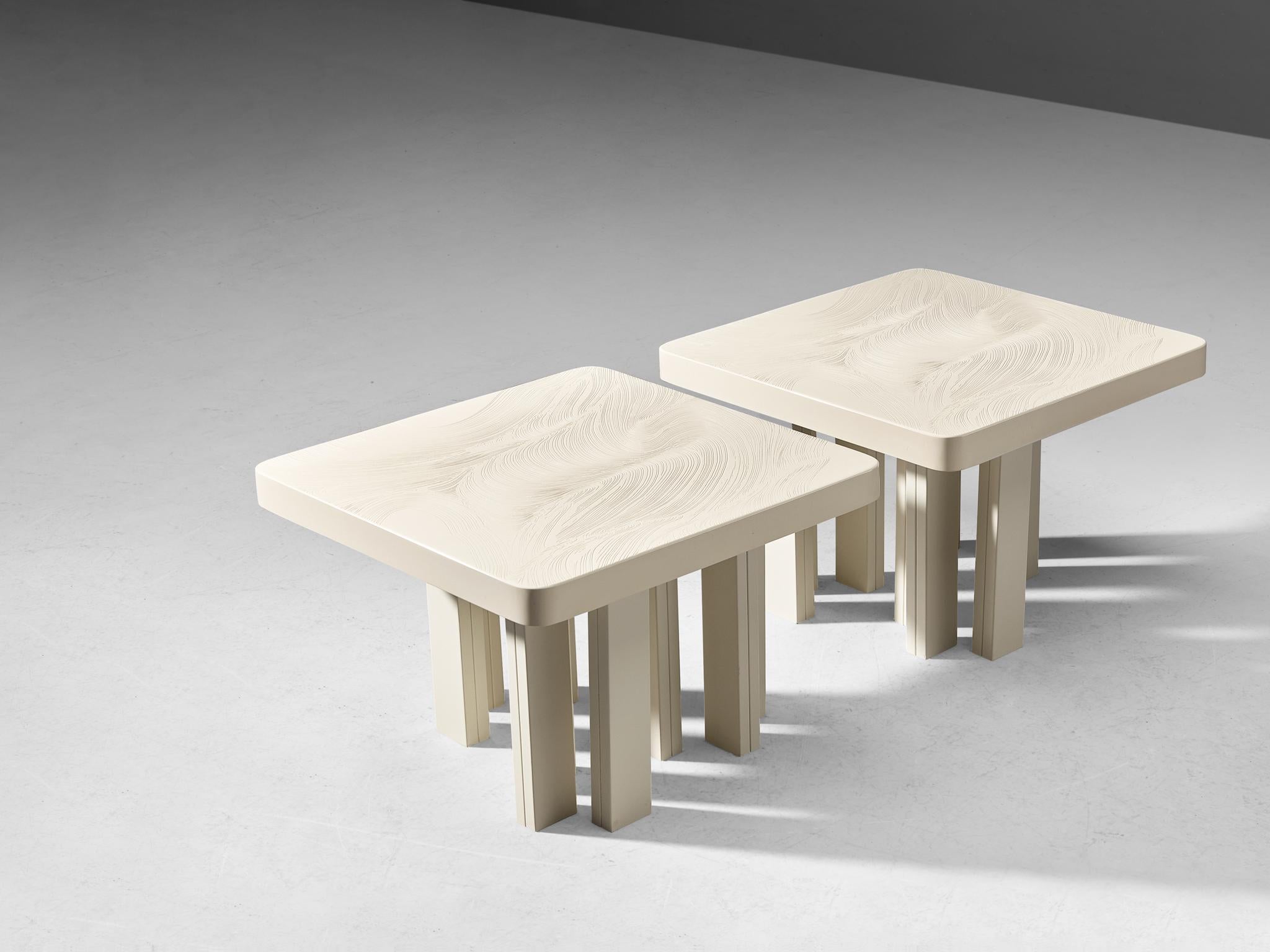 Jean Claude Dresse Pair of Coffee Tables in Resin 2